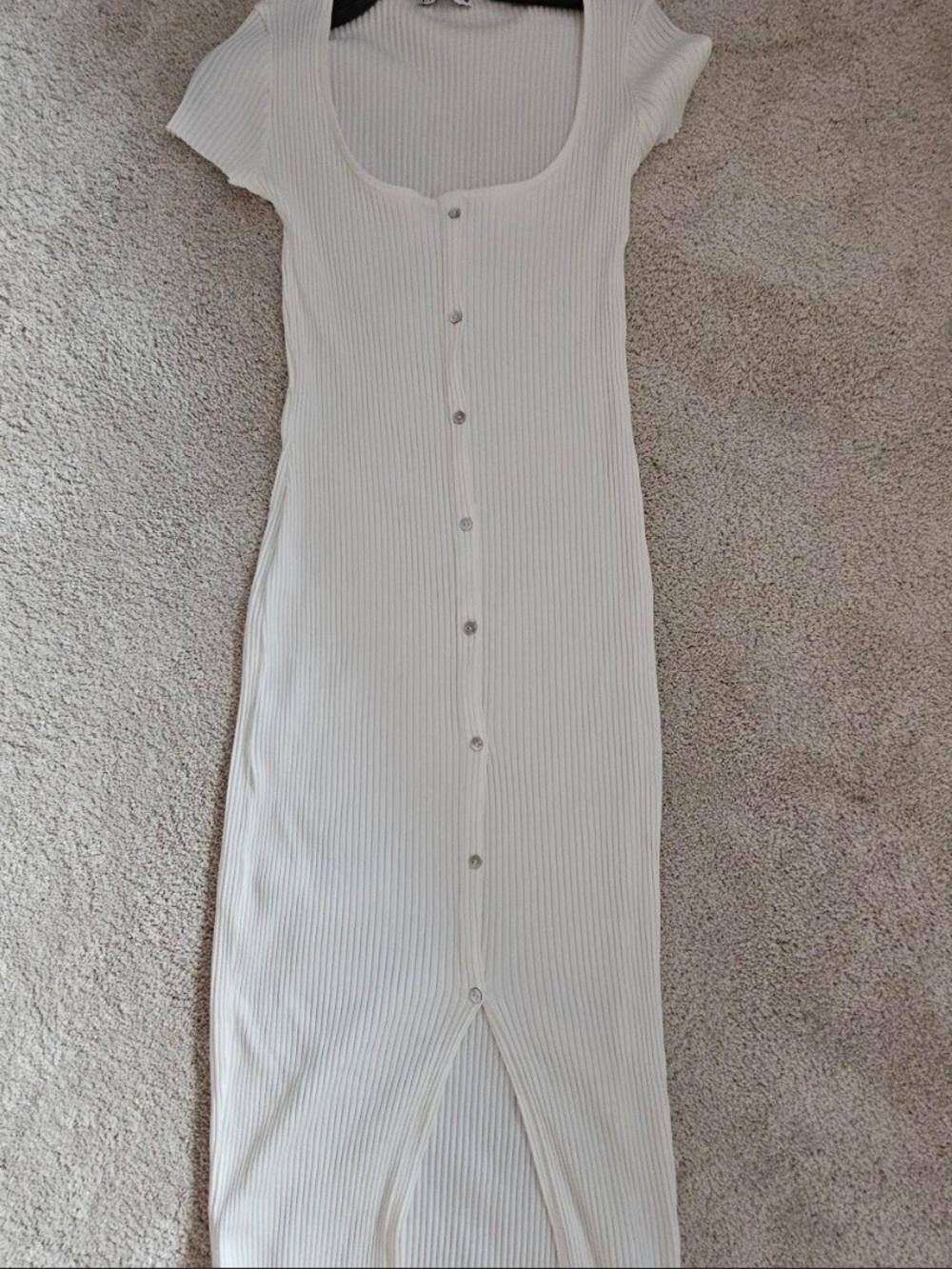 Zara Cream Ribbed  Maxi Dress M